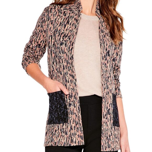 NIC+ZOE Women's Bark Mix Neutral Multi Open Blazer Sz 1X - Picture 2 of 15